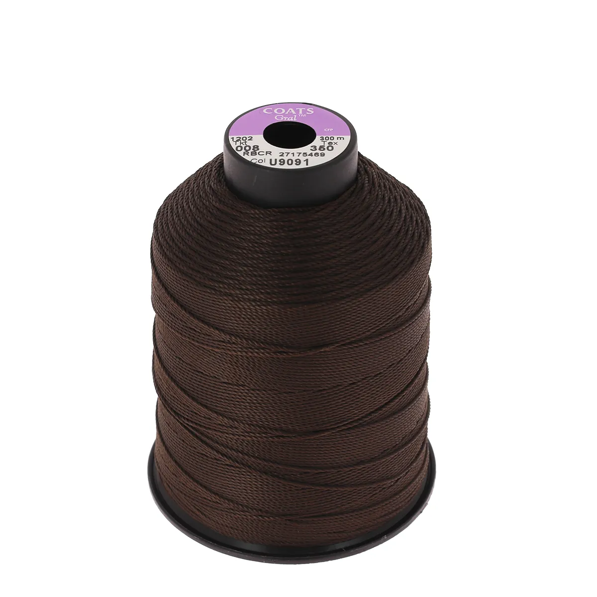 Bobine de fil polyester GRAL N°8 - 300m Marron foncé U9091