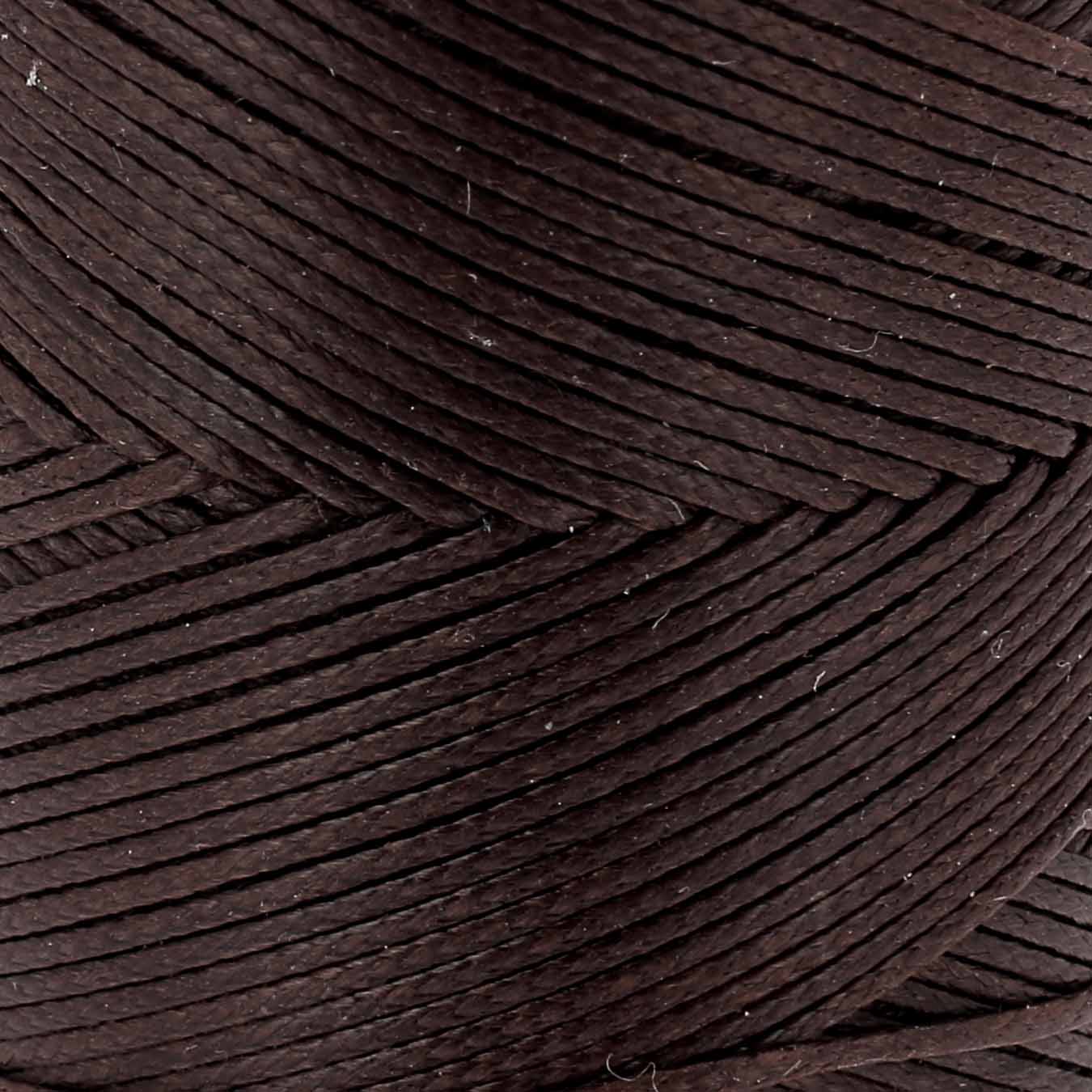 Bobine de 100m de fil polyester tressé et ciré - Diam 0,8mm - MARRON FONCÉ - Image 2