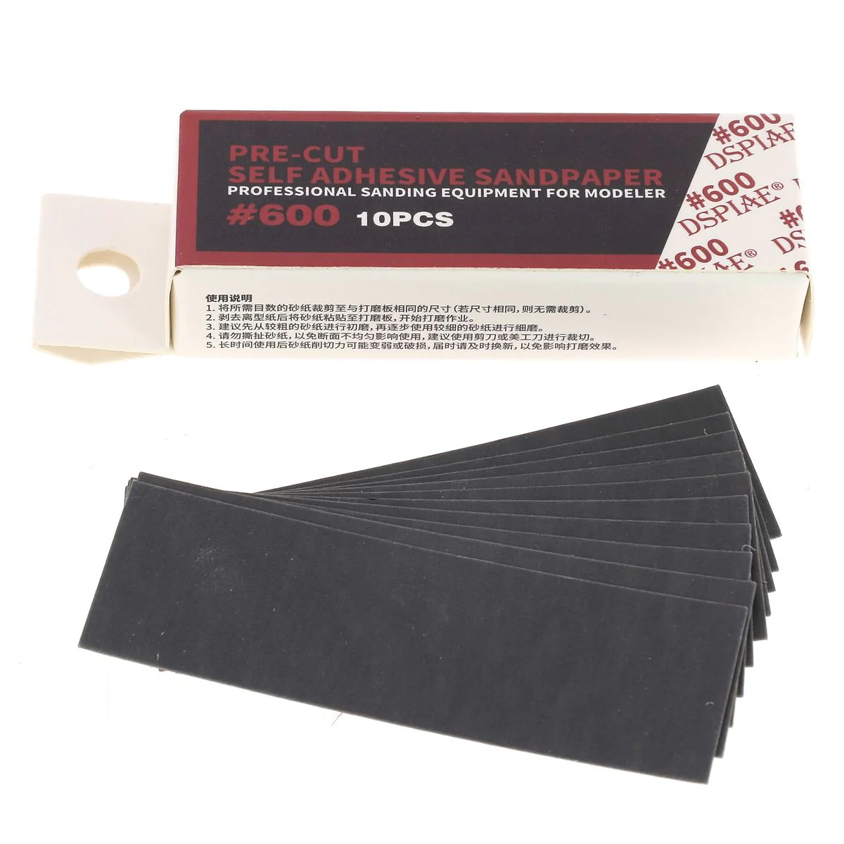 Boite de 10 feuilles de papier de verre autocollantes 25x75mm - Image 6