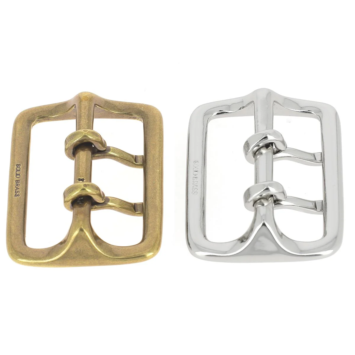 Boucle de ceinture double à double ardillon en laiton DAI - 40mm - Image 3