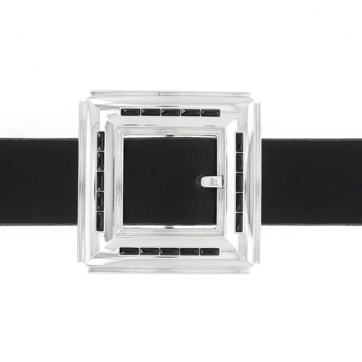 Boucle de ceinture double JOÉ - NICKELÉ et NOIR - 40mm - Image 2