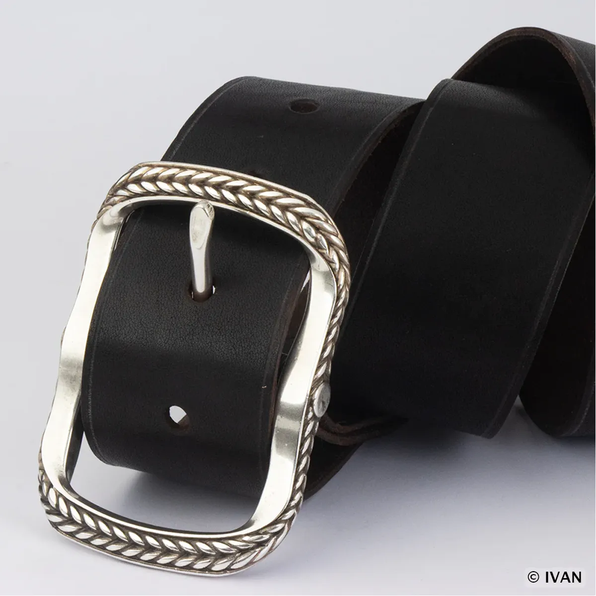 Boucle de ceinture double ÉPI - ARGENT VIEILLI - 38mm - Image 2