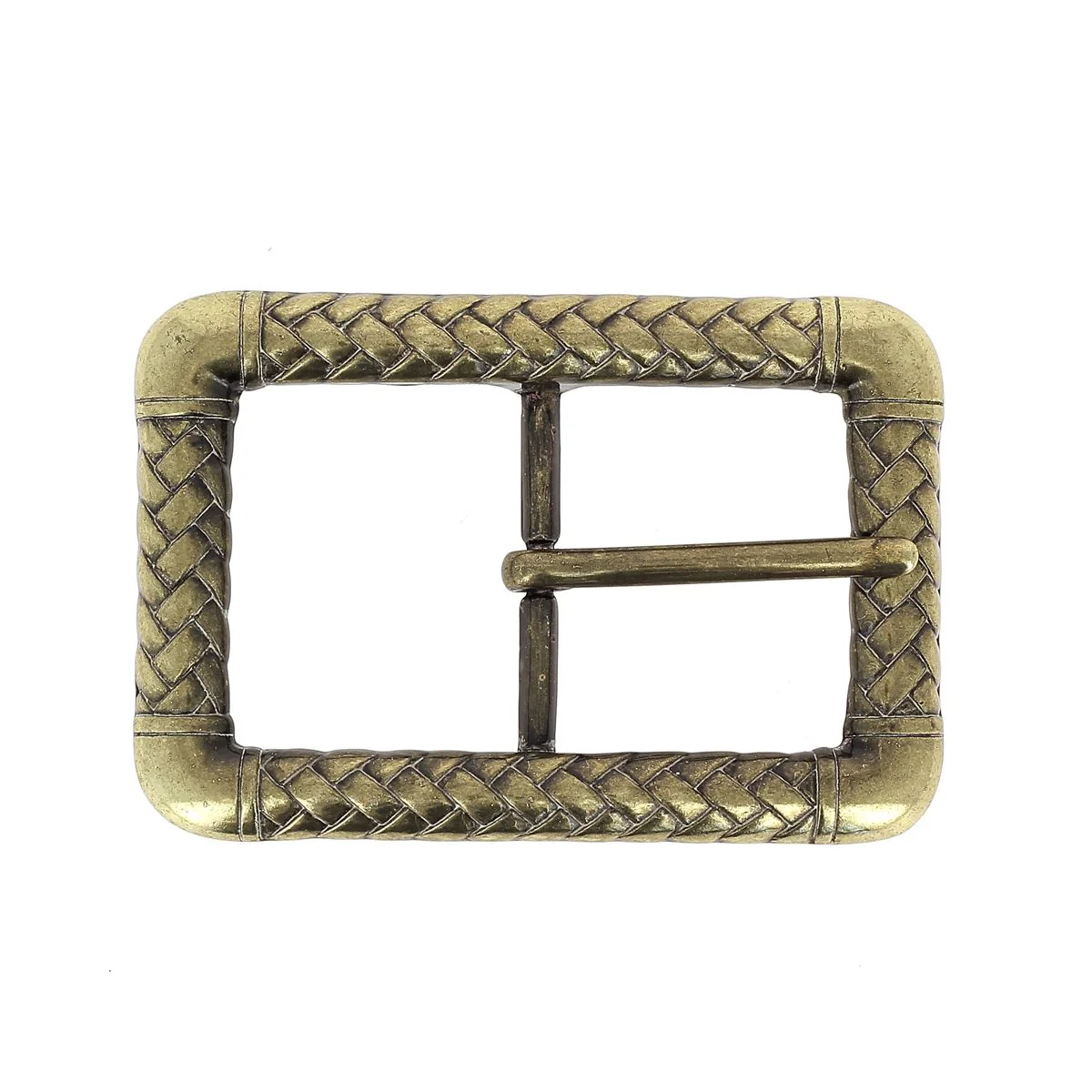 Boucle de ceinture double WAL - LAITON SATINÉ - 35mm - Image 4