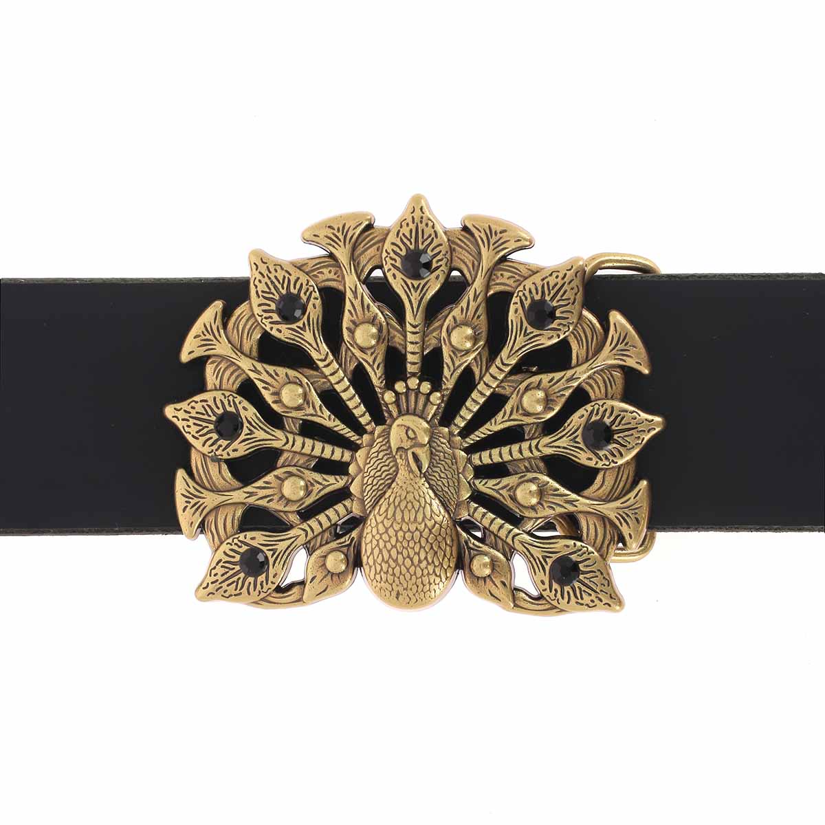 Boucle de ceinturon paon - ANI - LAITON SATINÉ 40mm - Image 2