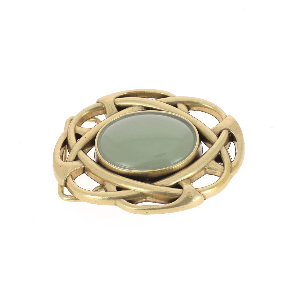 Boucle de ceinturon ROZ - LAITON et VERT - 40mm