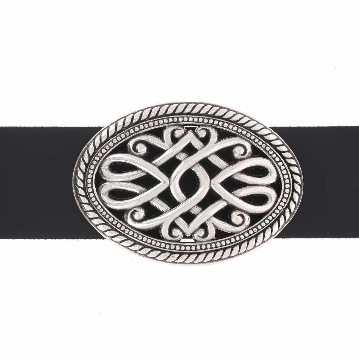 Boucle de ceinturon celtique - IXA - ARGENT VIEILLI - 40mm - Image 2