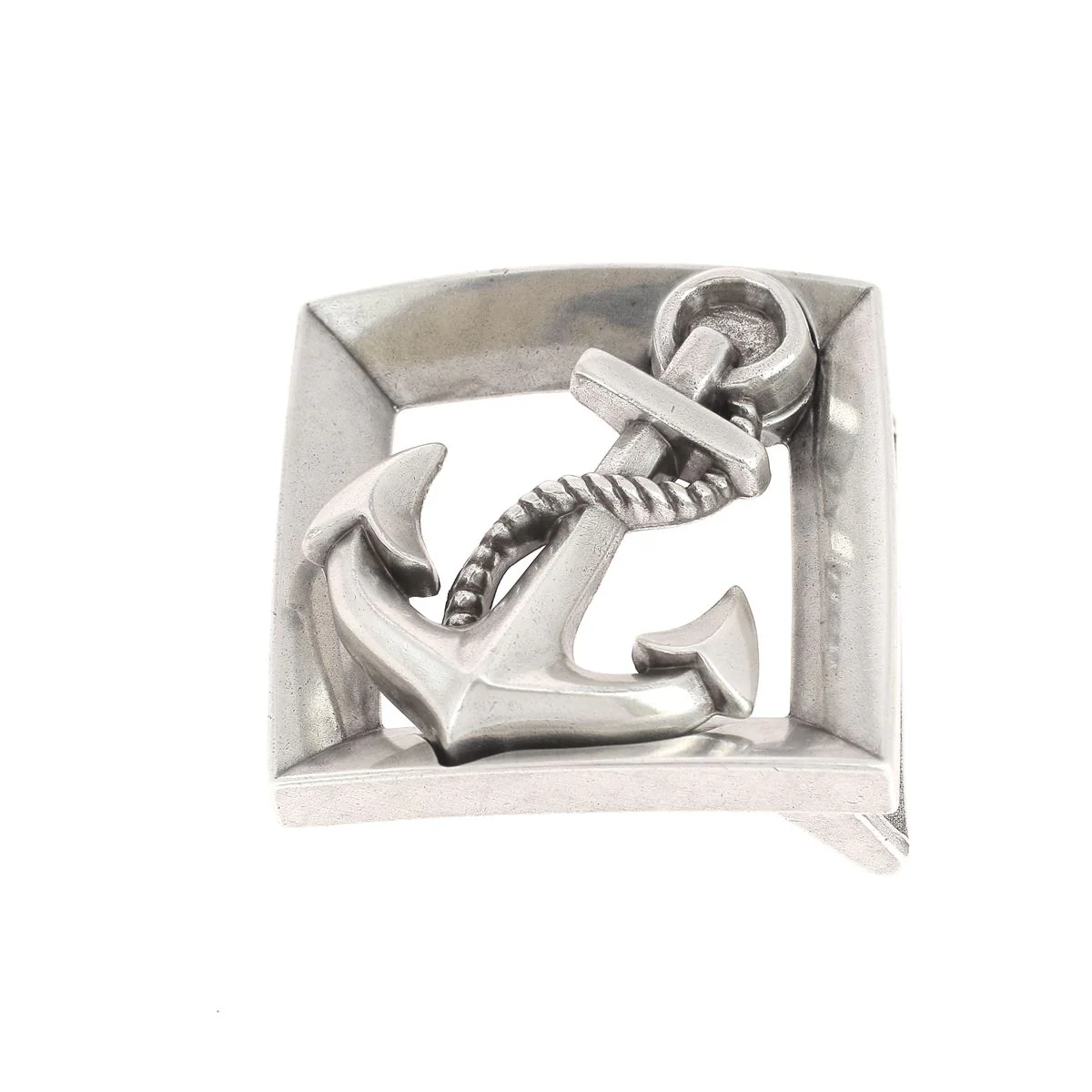 Boucle de ceinturon ancre marine - SEA - ARGENT VIEILLI - 40mm