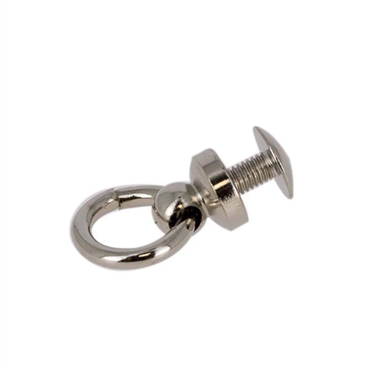 Bouton de col avec anneau - Pour lanière de 8mm - NICKELÉ - Image 4