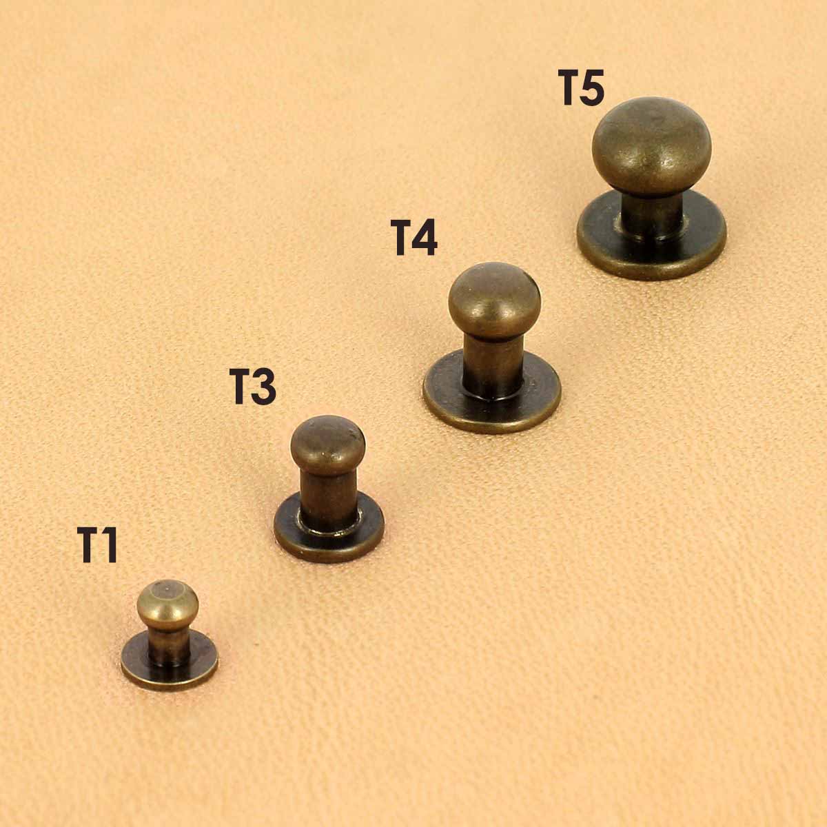 Lot de boutons de col à frapper T1 avec pieds - Image 6