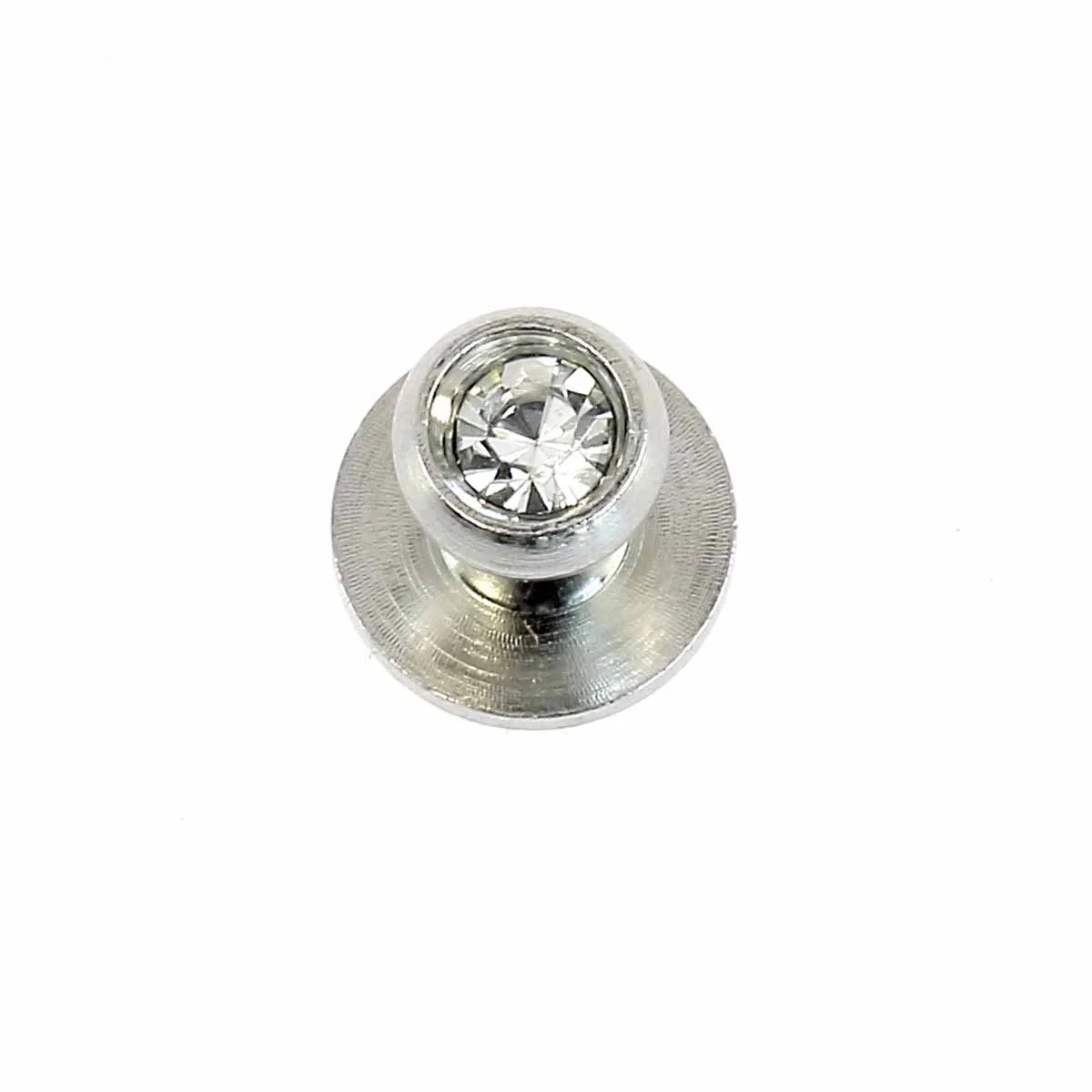 Un bouton de col à vis T4 - STRASS - Nickelé avec vis 3x5mm - Image 2