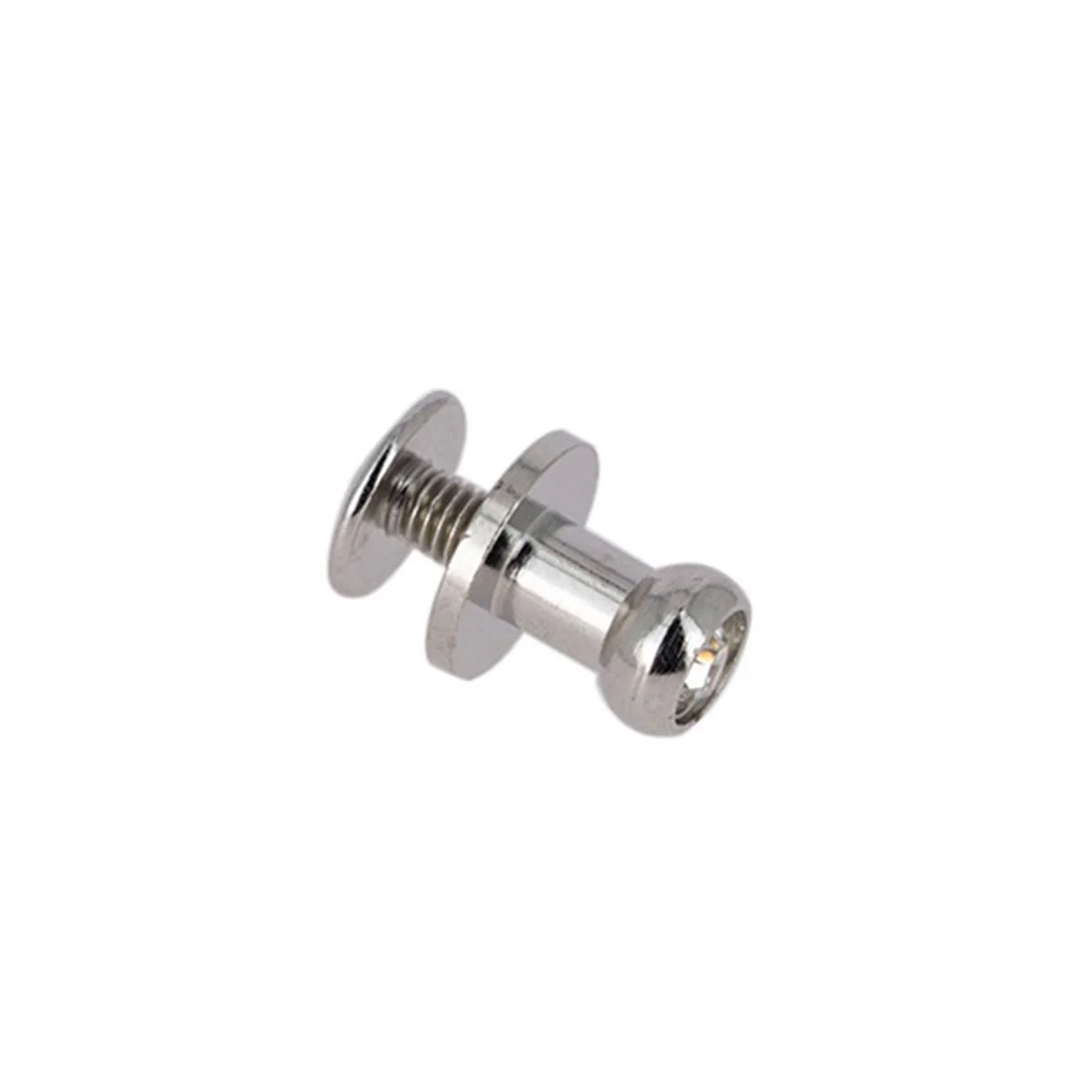 Un bouton de col à vis T4 - STRASS - Nickelé avec vis 3x5mm - Image 3
