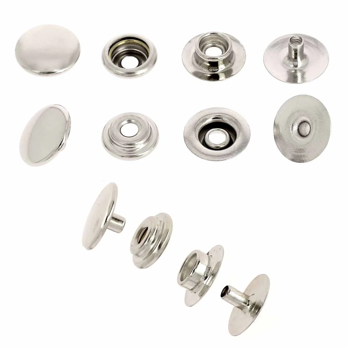 Lot de boutons pression FORT en laiton - LINE 20 : 12.5mm - Osborne - Image 3