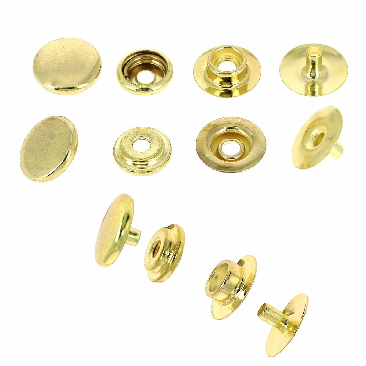 Lot de boutons pression FORT en laiton - LINE 20 : 12.5mm - Osborne - Image 4