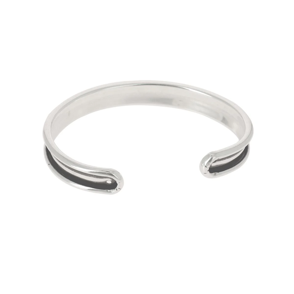 Bracelet manchette en laiton - ARGENT VIEILLI - Image 5