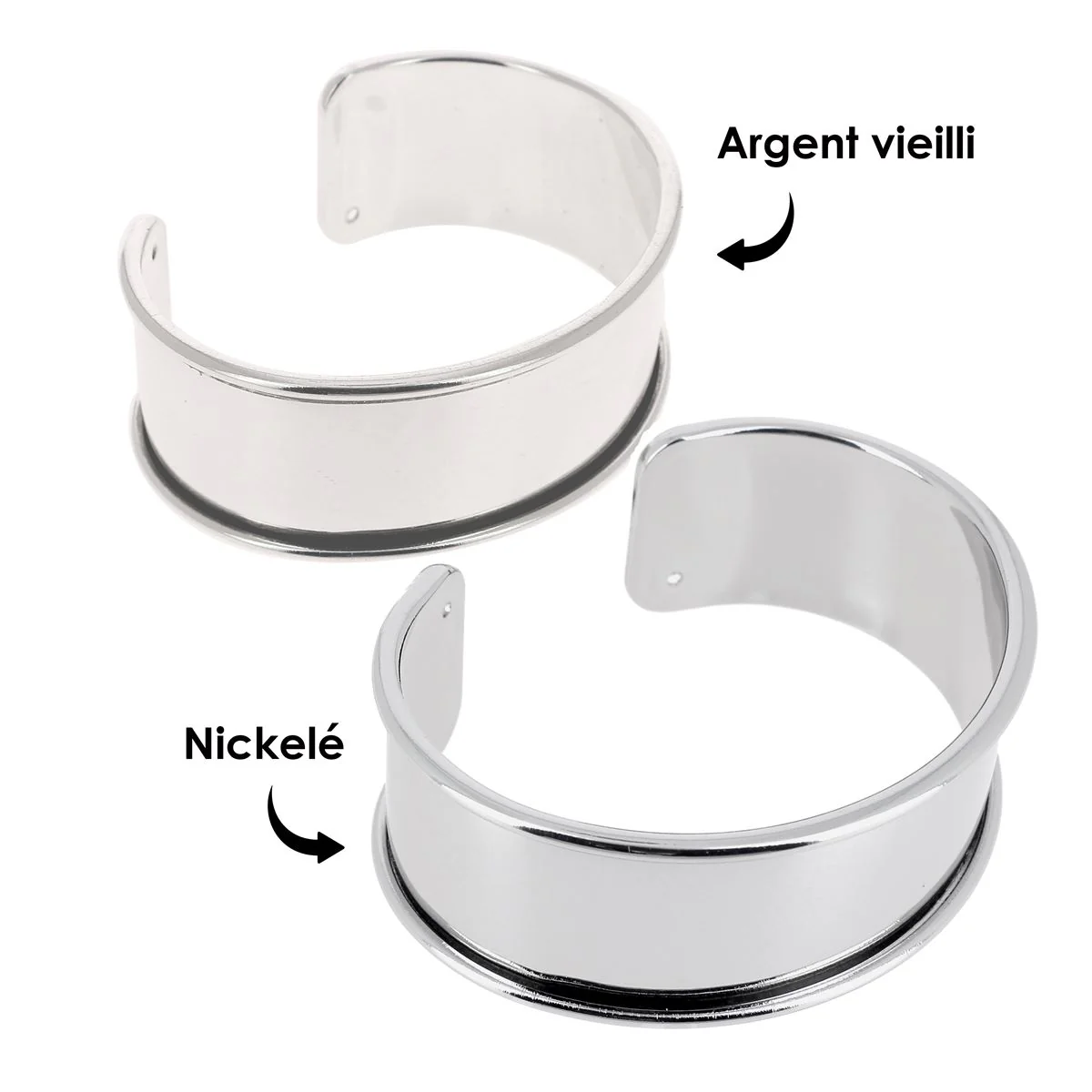 Bracelet manchette en laiton - ARGENT VIEILLI - Image 8