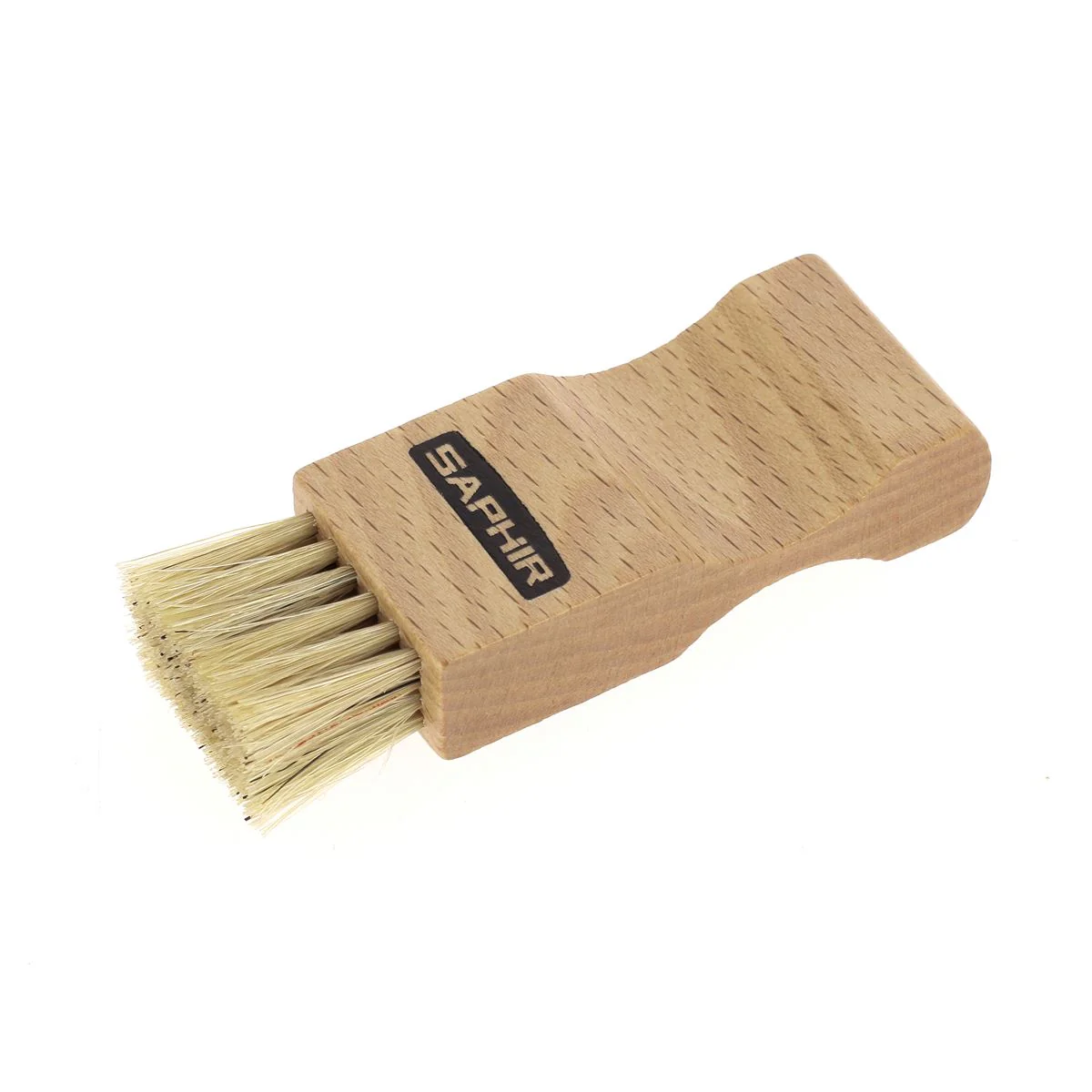 Brosse pommadier - Poils blancs en soie naturelle - 9cm - Saphir - Image 2