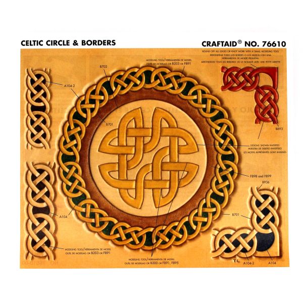Calque réutilisable pour le transfert de motifs sur cuir - CERCLES CELTIQUES - Image 2