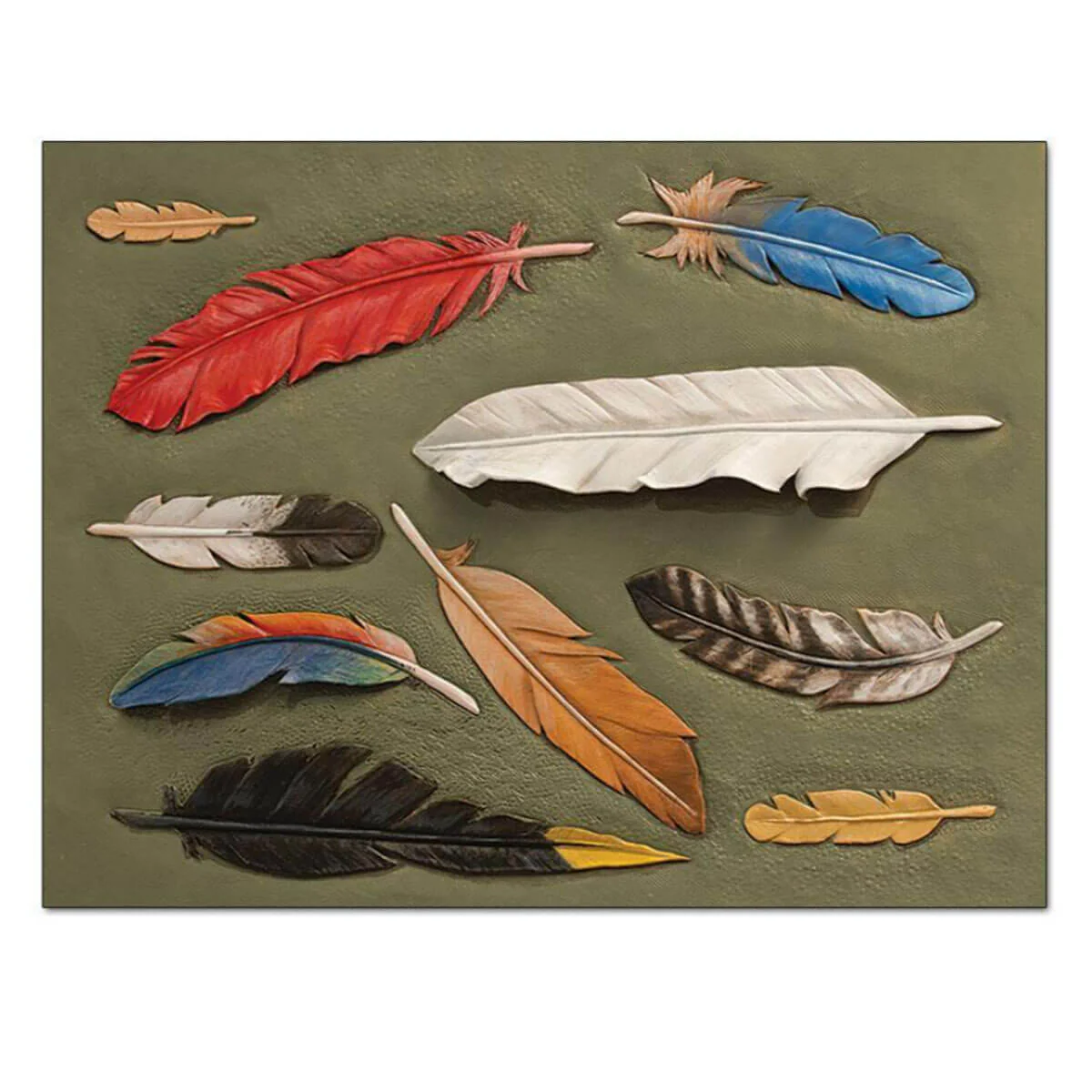 Calque réutilisable pour le transfert de motifs sur cuir - PLUMES