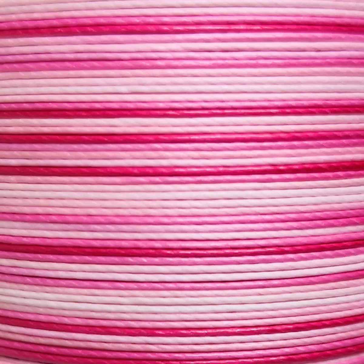 Cartonnette de 8m de fil de lin ciré MeiSi super fine M40 - 0,45 mm - DÉGRADÉ ROSE - MS074