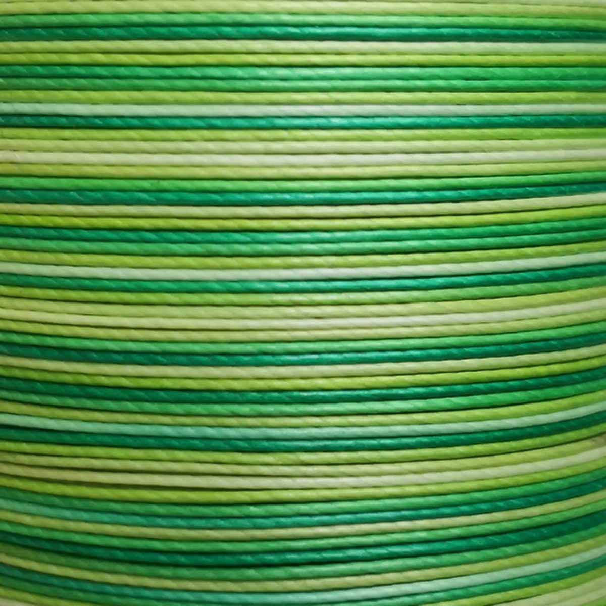 Cartonnette de 8m de fil de lin ciré MeiSi super fine M40 - 0,45 mm - DÉGRADÉ VERT - MS072