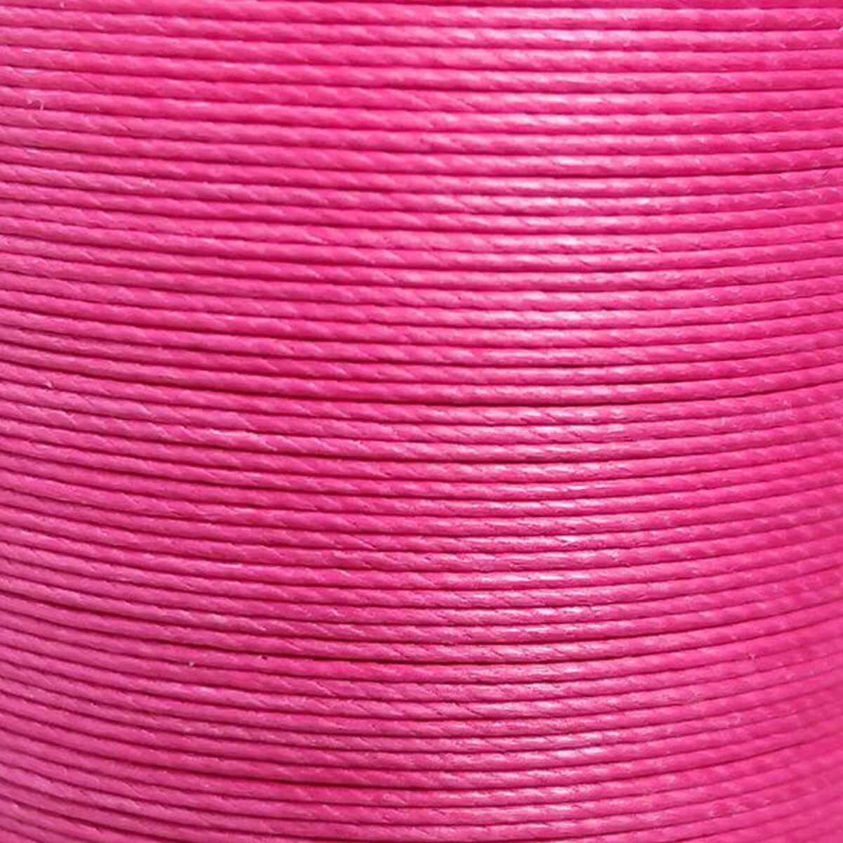 Cartonnette de 8m de fil de lin ciré MeiSi super fine M40 - 0,45 mm - ROSE BONBON - MS038