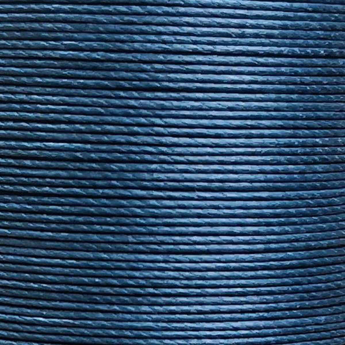 Cartonnette de 8m de fil de lin ciré MeiSi super fine M50 - 0,55 mm - BLEU CANARD - MS020