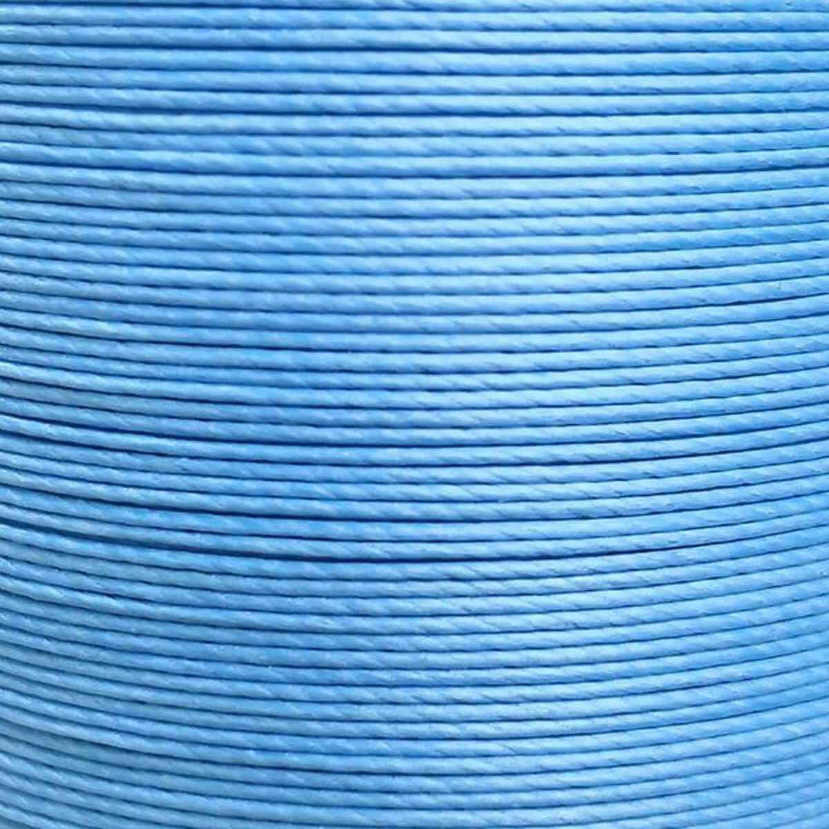 Cartonnette de 8m de fil de lin ciré MeiSi super fine M50 - 0,55 mm - BLEU DRAGÉE - MS042