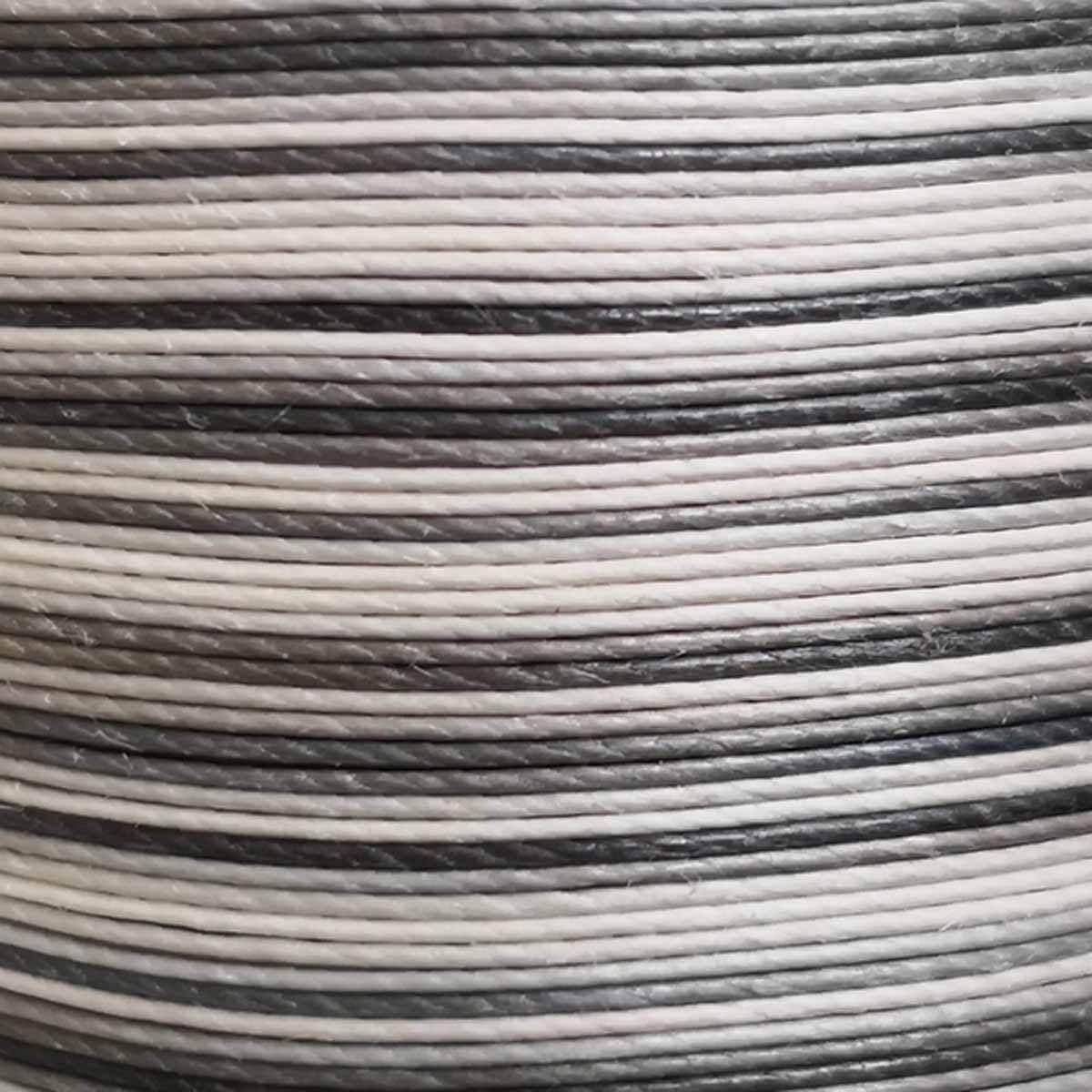 Cartonnette de 8m de fil de lin ciré MeiSi super fine M50 - 0,55 mm - DÉGRADÉ GRIS - MS069