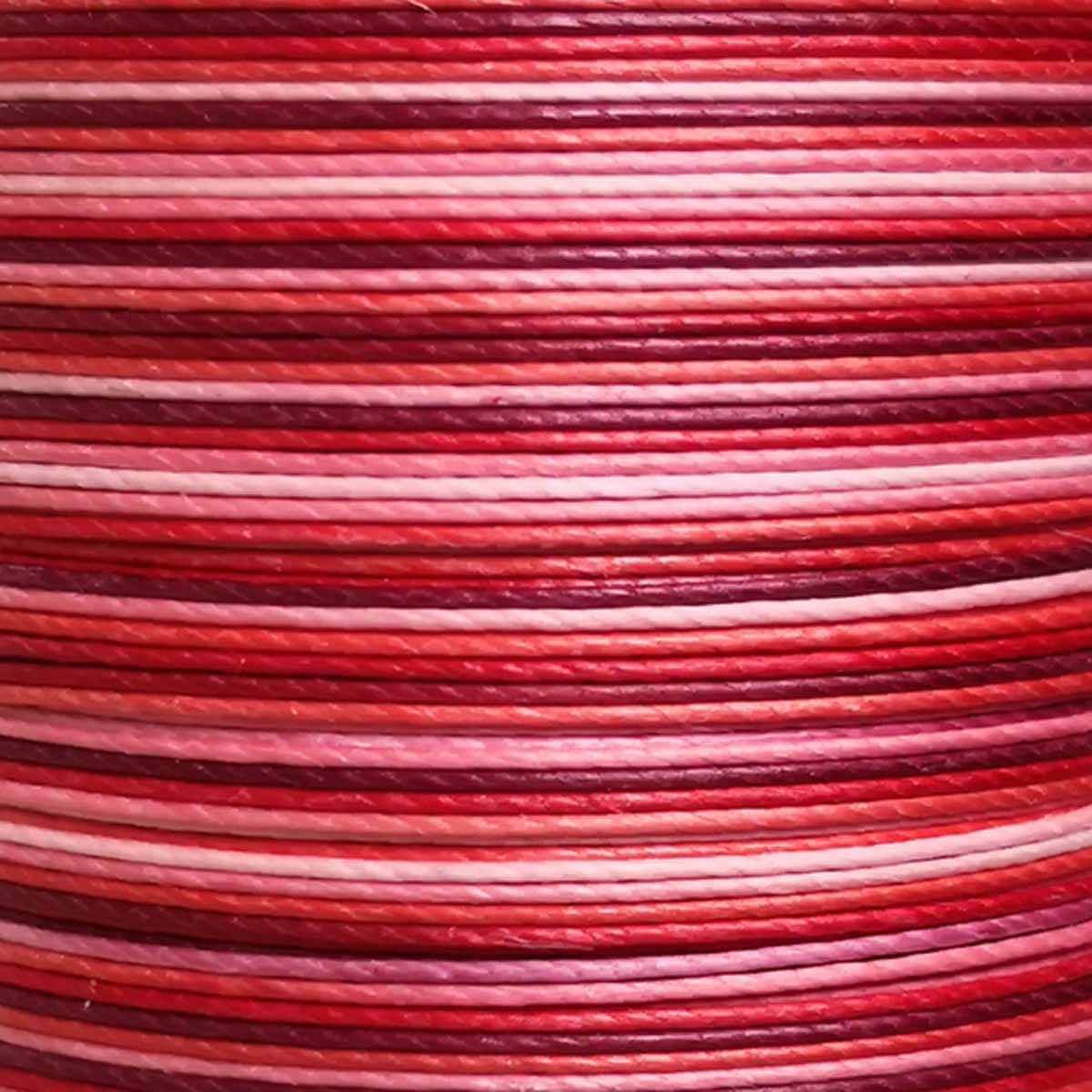 Cartonnette de 8m de fil de lin ciré MeiSi super fine M50 - 0,55 mm - DÉGRADÉ ROUGE - MS075