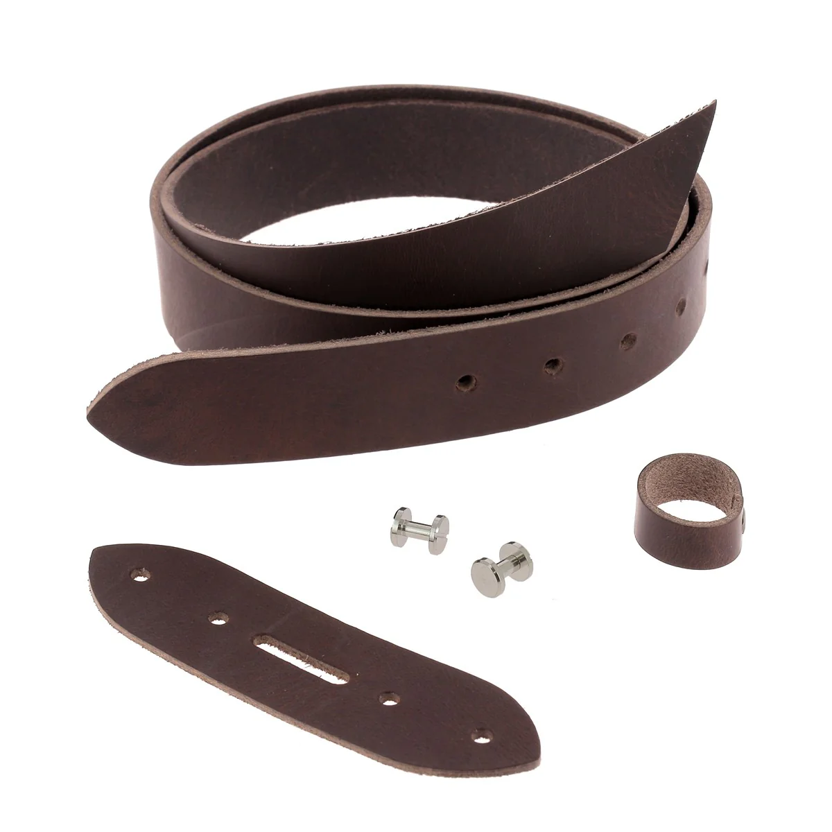 Kit DIY - Ceinture en cuir sans couture - MARRON - Épaisseur 3,5mm - Vis chicago Nickelé