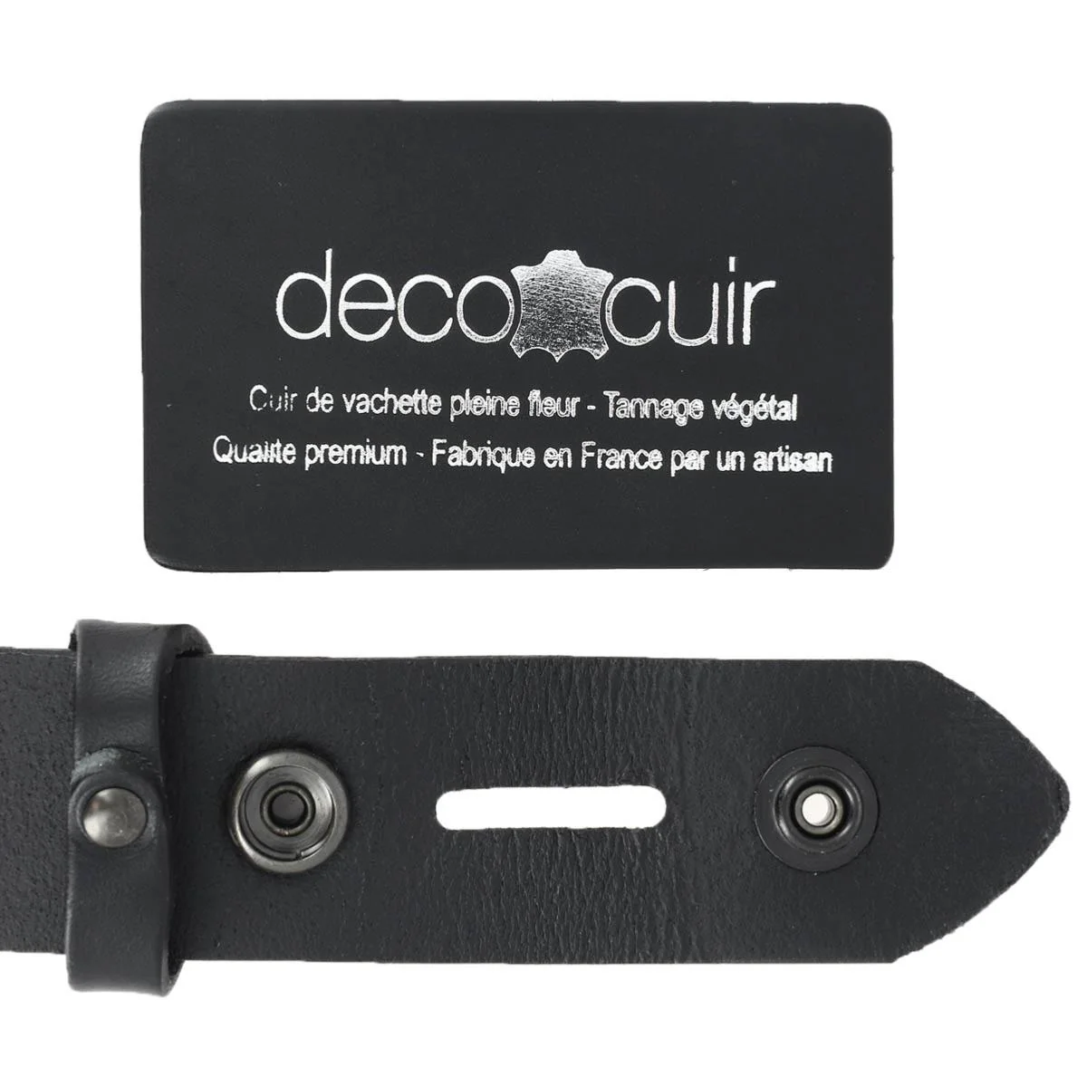 Ceinture en cuir pleine fleur - NOIR - Boucle interchangeable - Image 6