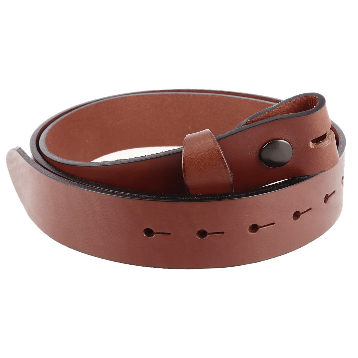 Ceinture en cuir pleine fleur - MARRON - Pour boucle interchangeable