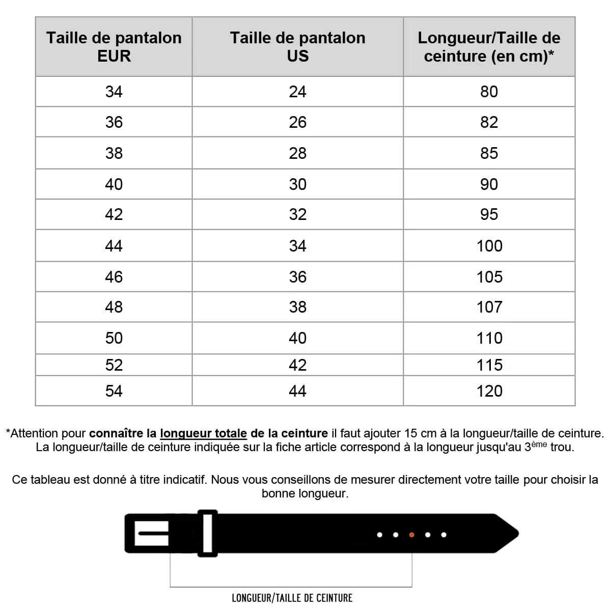 Ceinture en cuir pleine fleur - MARRON - Pour boucle interchangeable - Image 4