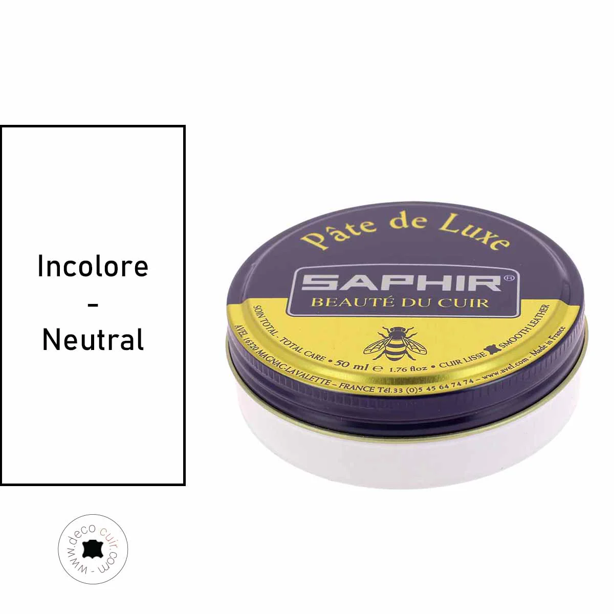 Cirage pâte de luxe - 50 ml - Saphir - INCOLORE 02