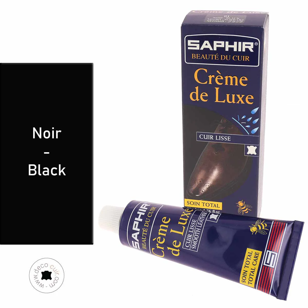 Cirage pour cuir lisse crème de luxe - 50ml - Saphir - NOIR 01