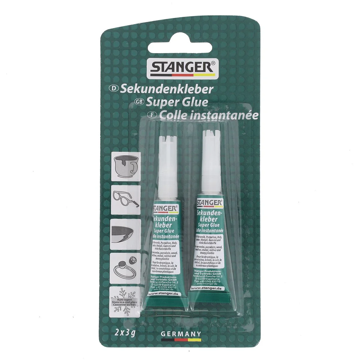 Colle Super Glue cyanoacrylate liquide 2 x 3g