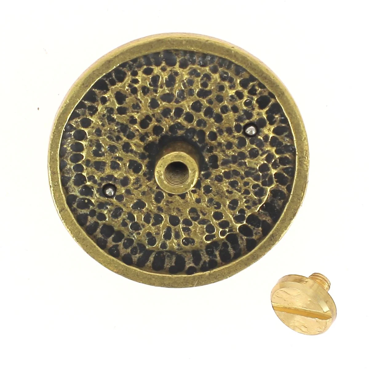 Concho à visser en laiton TÊTE DE MORT ENCERCLÉE - 30mm - Laiton vieilli et argent vieilli - Image 5