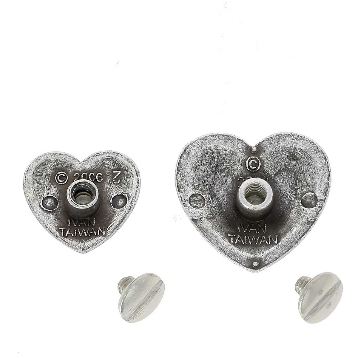Concho à visser FLORAL Coeur - Argent vieilli - Image 4