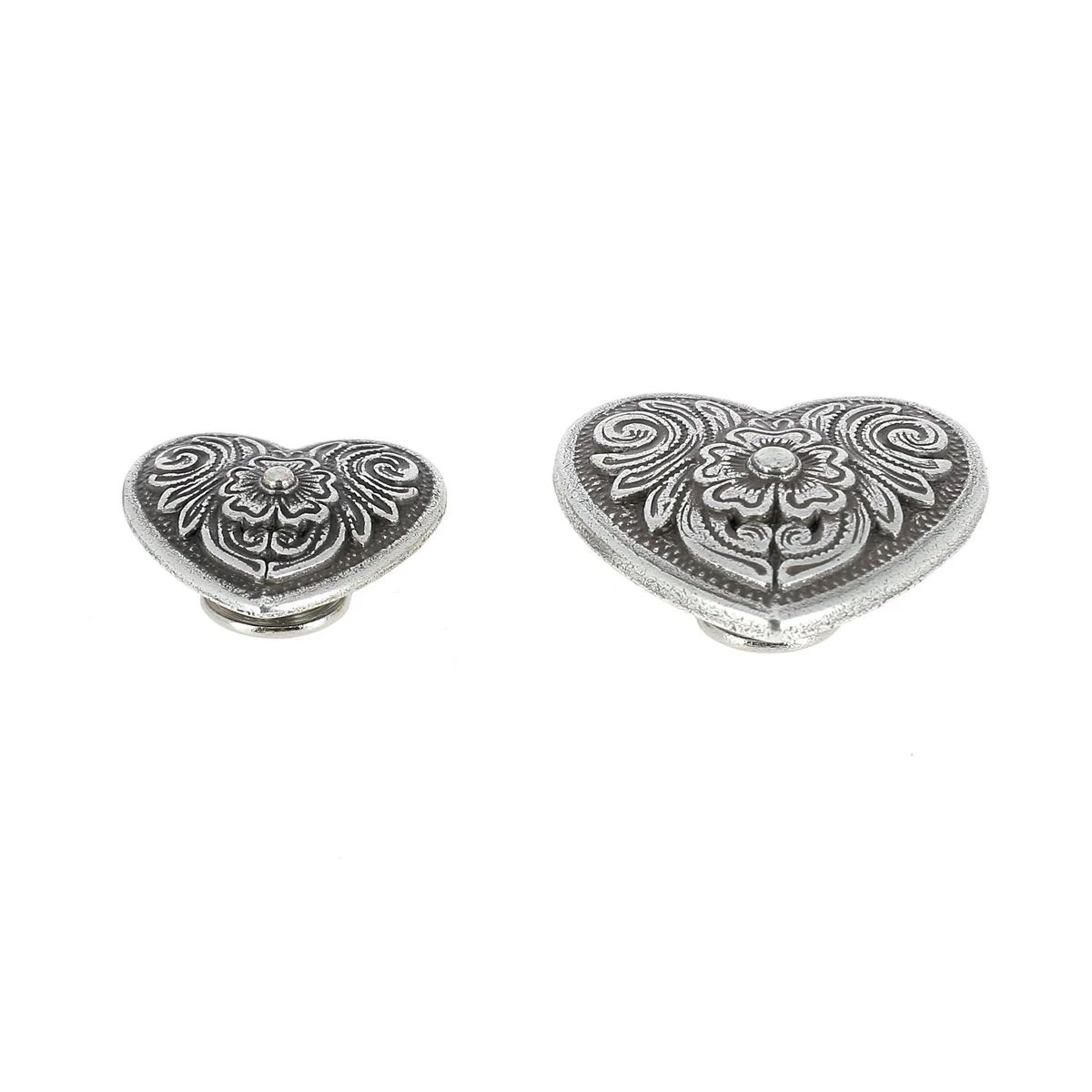 Concho à visser FLORAL Coeur - Argent vieilli - Image 5