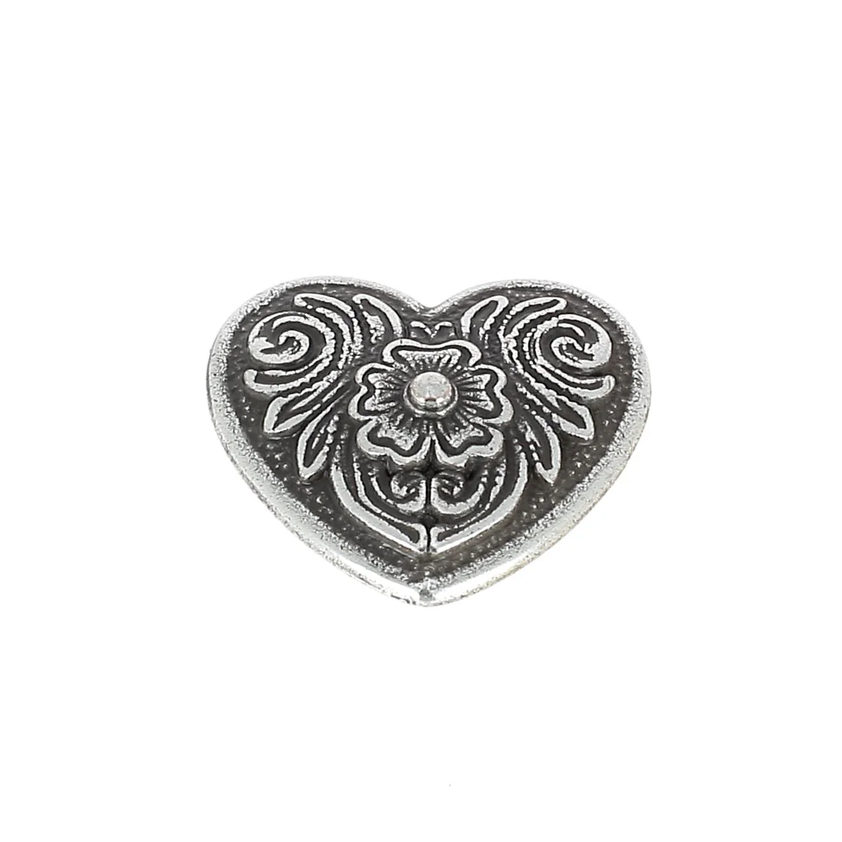 Concho à visser FLORAL Coeur - Argent vieilli - Image 6