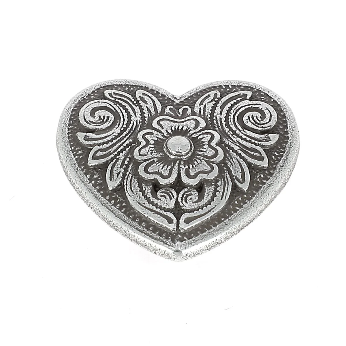 Concho à visser FLORAL Coeur - Argent vieilli - Image 7
