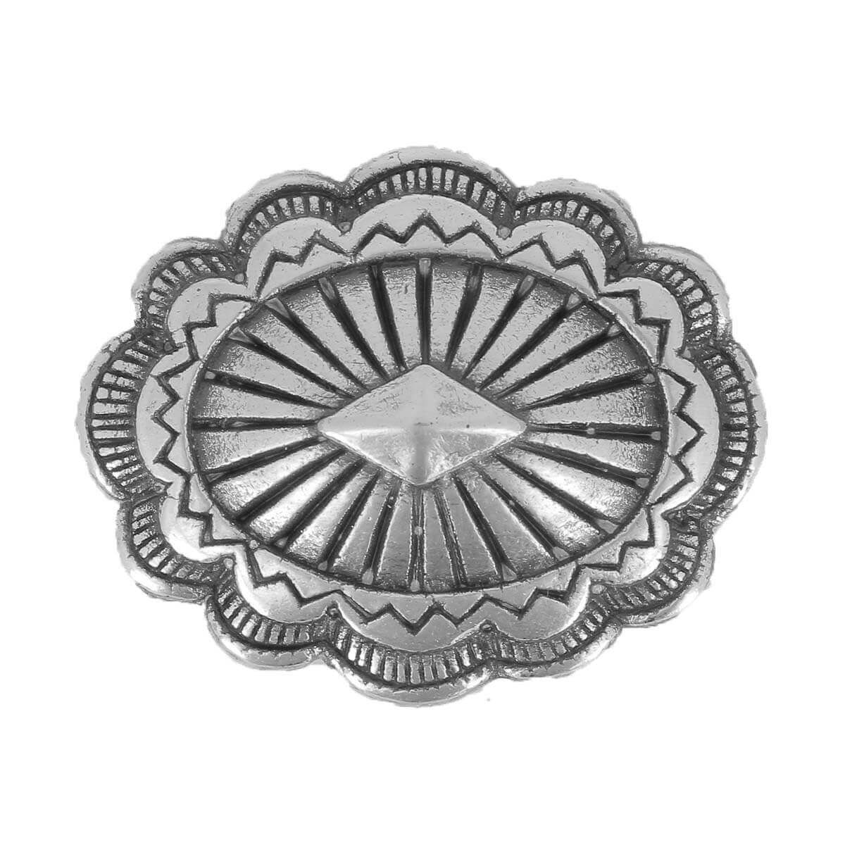 Concho à visser ATHOS - 32x25mm - Argent vieilli