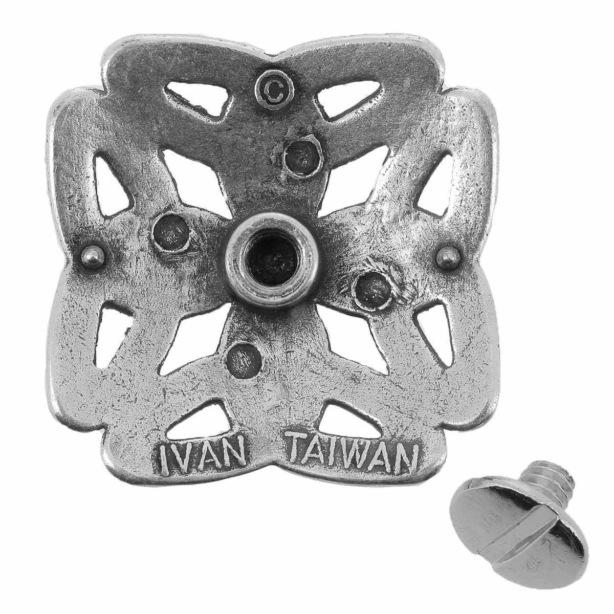 Concho à visser CELTIQUE carré - 30mm - Argent vieilli - Image 2
