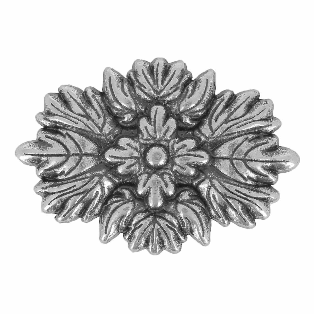 Concho à visser CLEMENTE - 36x25 mm - Argent vieilli