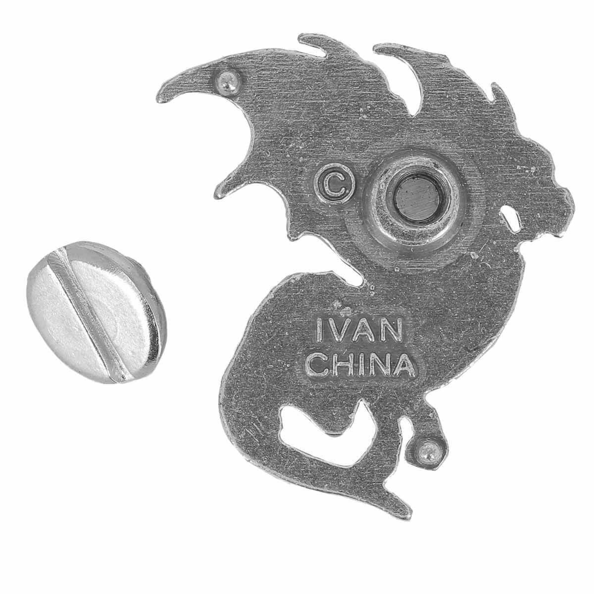 Concho à visser DRAGON GAUCHE - 25x27mm - Argent vieilli - Image 2