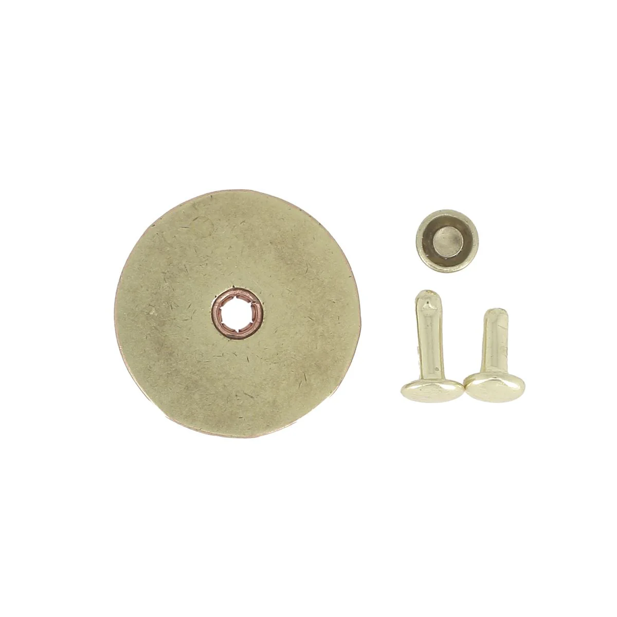 Concho à riveter CARTOUCHE DE CHASSE - 23mm - LAITON ET CUIVRE NACRÉ - Ivan - Image 2