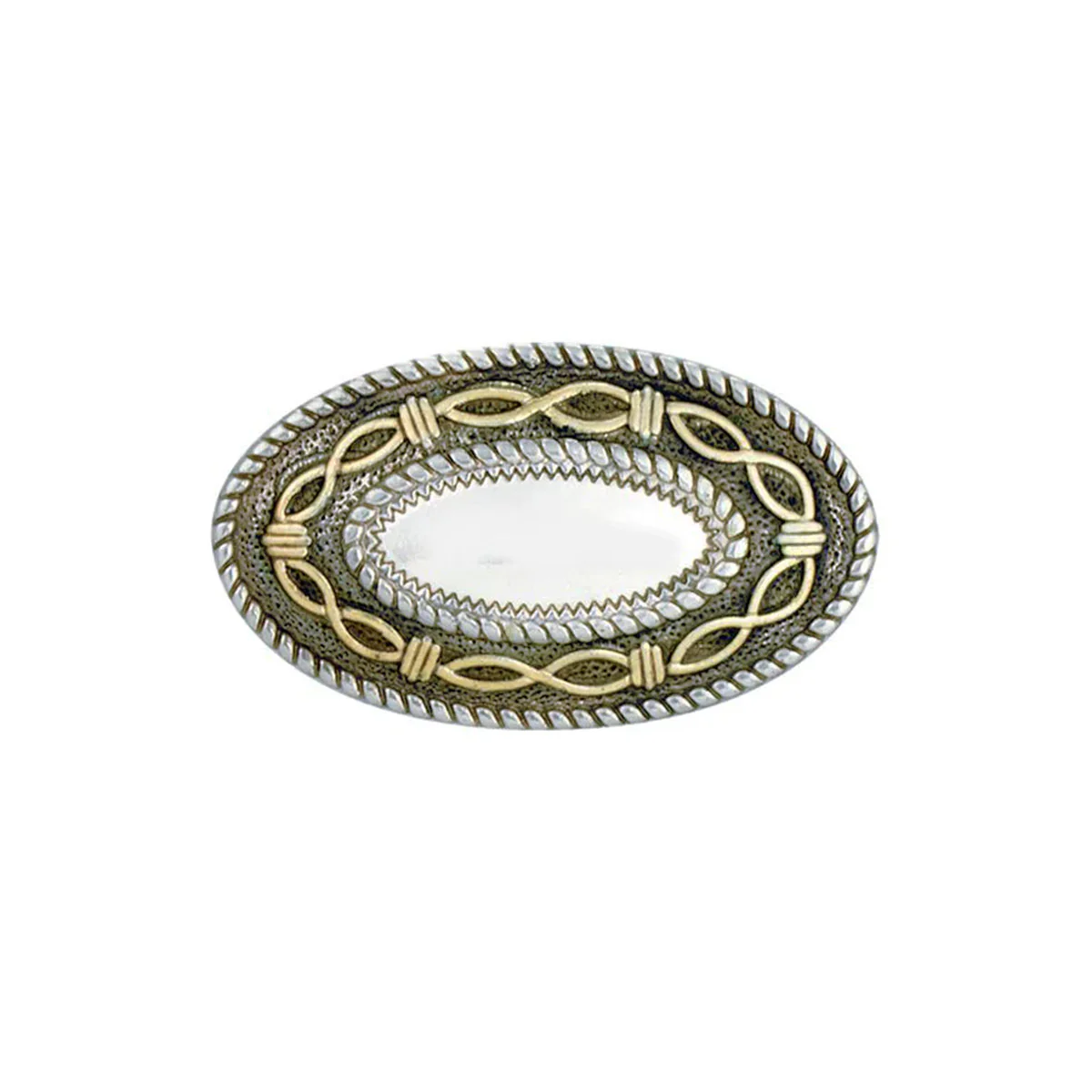 Concho à visser COURONNE ANGE ovale - 38x23mm - Argent vieilli