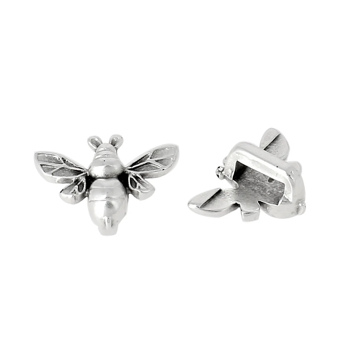 Coulissant ABEILLE - Lacet plat 5mm - ARGENT VIEILLI - Image 2