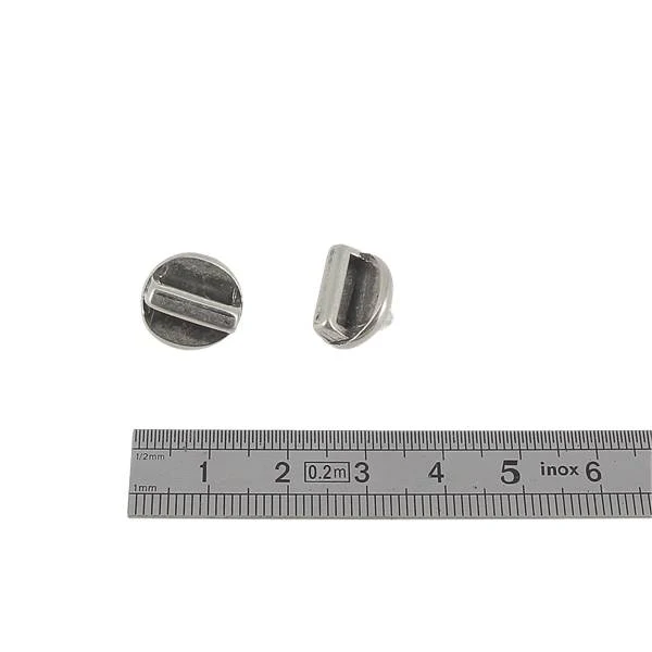 Coulissant CLOU CONIQUE - Lanière de 10 mm - ARGENT VIEILLI - Image 2