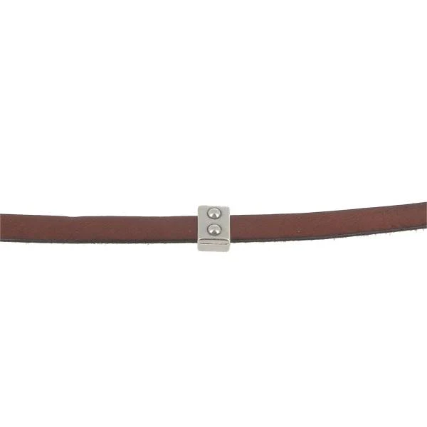 Coulissant DEUX POINTS - Lanière de 10 mm - ARGENT VIEILLI